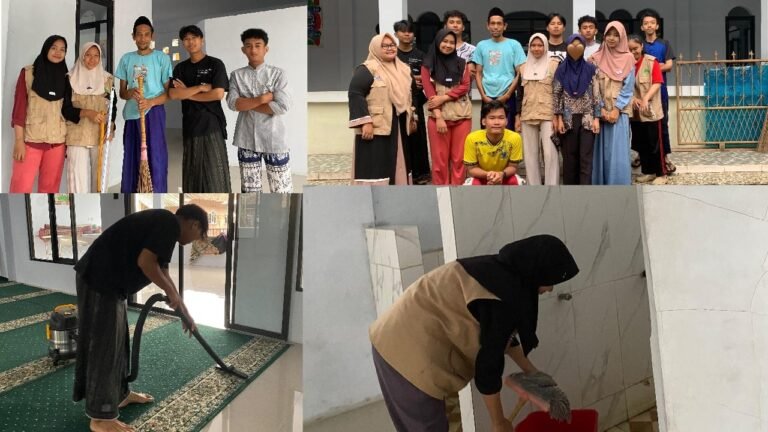 Mahasiswa KKM 68 Universitas Bina Bangsa Gelar Kegiatan JUMSI “Jumat Bersih” di Masjid Desa Bojong Pandan