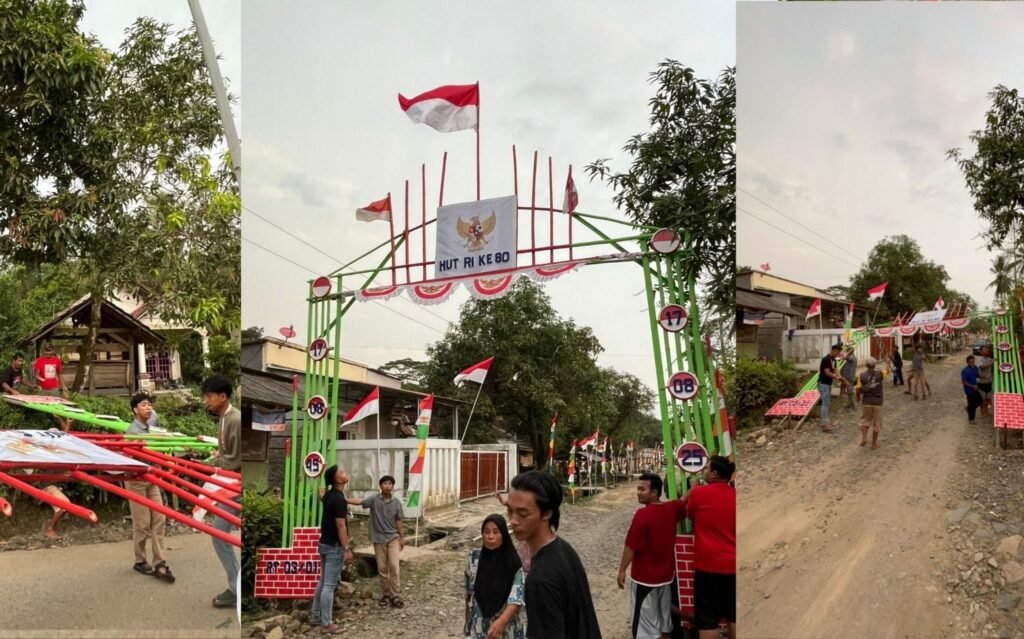 Pemerintah Desa Sobang, Masayarakat dan KKM 49 Uniba Kolaborasi Bangun Gapura sebagai Ikon Kebersamaan dan Pelestarian Budaya Lokal