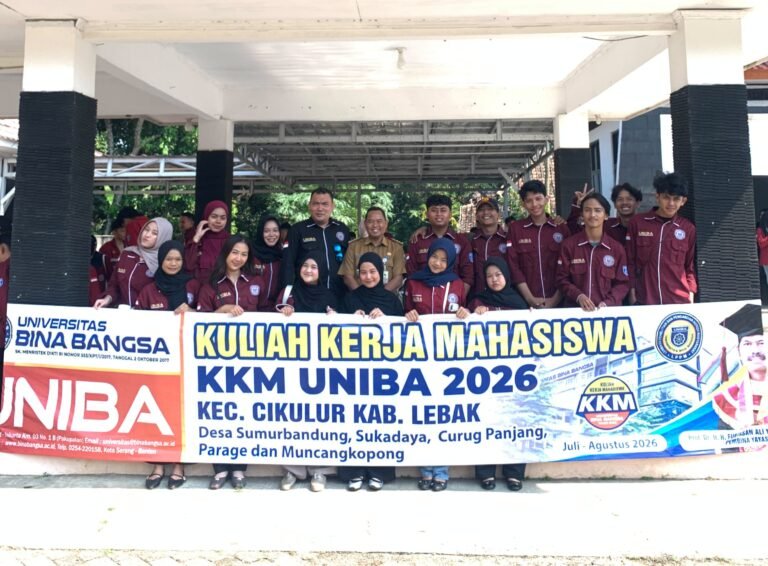 Penyerahan Mahasiswa KKM Universitas Bina Bangsa Tahun 2026 di Kecamatan Cikulur Kabupaten Lebak Resmi Dilaksanakan