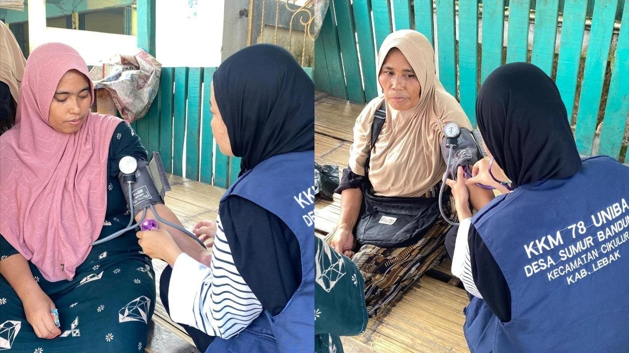 Cek Tekanan Darah Secara Berkala, KKM 78 UNIBA Tingkatkan Kesadaran Kesehatan Warga
